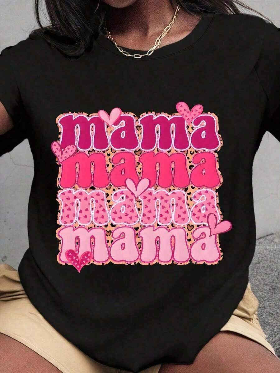 Special Offer: Women's Valentine's Day T-Shirt - T-Shirt With Bright Red Heart And Pink Hearts Design For Mother's Day And Valentine's Day - 黑4 - 查看 1