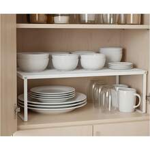 1pc Carbon Steel Countertop Storage Rack - Foldable Closet Storage Shelf, Polished Surface, Space-Saving, Suitable For Kitchen, Dining Room And Bar, Kitchen Utensils And Small Items, Minimalist Design, Sturdy Structure - Multicolor - View 4
