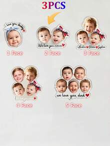 1/3/5pcs Customizable Photo Acrylic Magnets, Personalized Photo And Text Magnets, Baby Photo Gift, Family Keepsake For Refrigerator, Storage Cabinet, Toolbox Or Magnetic Board, Save The Date Magnets - Multi-color (acrylic Version) - View 26