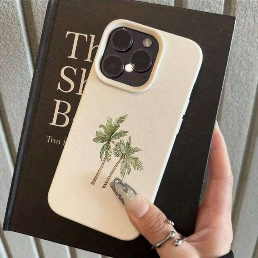 Funda para Celular con Estampado de Moda 20261pc, Estilo Vacacional, Material TPU, Diseño de Cocotero de Verano, Compatible con Teléfonos, Regalo de Primavera, Versión Internacional, No la Versión Nacional - Blanco - Ver 1