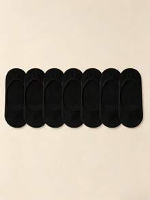 3/7 pares de calcetines invisibles de barco de unicolor para mujer, cómodos y versátiles, minimalistas antideslizantes, calcetines de unicolor adecuados para el uso diario en verano - Multicolor - Ver 14