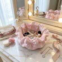 Light Luxury Petal Bow Desktop Storage Box, Cute Jewelry Box For Girls. Ideal For Sorting Sundries On Bedroom Desktops And Decorating Living Room Entrances. Creative Resin Ornament, Exquisite Aesthetic Decor For Ladies. Perfect Gifts For Best Friends, Birthdays, Parties And Festivals. - Multicolor - View 1