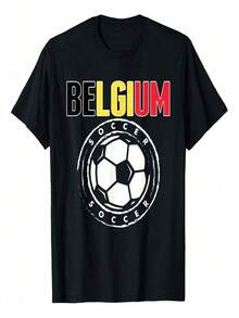 Belgium Soccer Lovers T-Shirt - Proud Soccer Fans - 黑色 - 查看 1