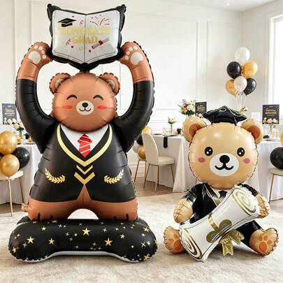 2pcs Standing Diploma Certificate Decorative Balloons, Graduation Party Decor, Birthday Decor, University Campus Decor, Indoor Decor, 2026 Graduation Decorative Balloons