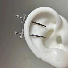 1 Pcs Excalibur Demon Sword Ear Studs, Surgical Steel Wing Helix Conch Ear Piercing Jewelry, Anti-Allergic Cartilage Earring - HY-909 - 查看 6