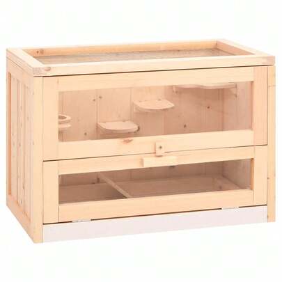 Gabbia per criceti  in legno massello di abete, 60x35,5x42 cm