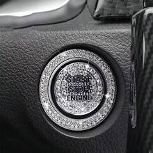 Crystal Rhinestone Diamond Decor Car One-Touch Start Button Protective Sticker, Interior Button Sticker - One-piece Start Button Protective Cover - View 15