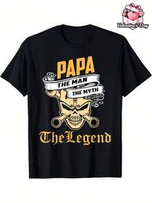 Men's T-Shirts 220G, Gifts For Valentine's Day, Chinese New Year, T-Shirts For Dad, Father's Day T-Shirt, Dad T-Shirt. Great Items, Gift, Fashionable, Unisex, Vintage, Soft, Breathable, Casual - Crew Neck, Regular Fit - Machine Washable, Comfortable. - 黑色 - 查看 7