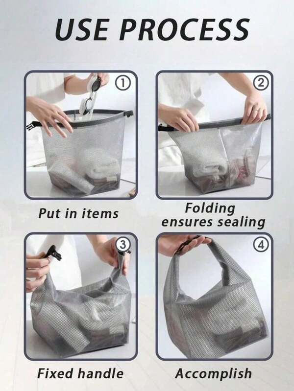 1pc Waterproof Swimsuit Storage Bag, Oxford Cloth Wet & Dry Separation Zipper Bag With Handle, Waterproof Garment Storage Bag Suitable For Travel, Fitness, Beach