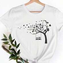 COOL SUMMER Women's Short Sleeve Camisole With Letter And Nail Art Design, Cute And Charming, Fashionable Casual Clothing For Women, Summer Graphic Camisole, Breathable And Comfortable - 白色 3 - 查看 1