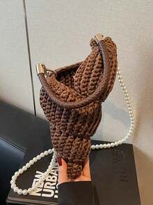 Hand-Woven Seashell Wallet - Crossbody Backpack Style, With Pearl Chain, Bohemian Style Pearl Chain Shoulder Strap, Women's Holiday Beach Accessory - 彩色 - 查看 11