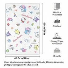 Miniso Bộ khăn Sanrio Characters All-Star, bộ sưu tập nhân vật hoạt hình dễ thương in hình, khăn cotton nguyên chất mềm mại, có sẵn gói 1, 2, 3, 4, 5, 6 chiếc, hoàn hảo cho phòng tắm & sử dụng tại nhà - màu - Xem 9