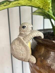 1個樹脂海龜造型吊掛植栽架，可愛動物吊掛海龜裝飾植栽架，適用於花園、花瓶、玻璃容器裝飾 - 烏龜裝飾品 - 查看 6
