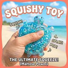 1pc Quicksand Turtle Glow-In-The-Dark Toy, Squishy Toys Colorful Quicksand Turtle Squeeze Toy, Birthday Gift Ornament Creative Fluorescent Toy - Multicolor - View 1