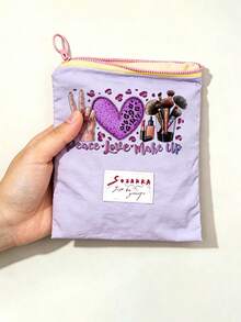 Sac cosmétique portable imprimé avec motif Paix Amour Art, organisateur de maquillage, trousse de premiers soins, porte-monnaie, convient pour un usage quotidien/extérieur/voyage, organisateur de cosmétiques de voyage, rangement pour médicaments, cosmétiques, téléphones et autres petits articles, accessoire de voyage, cadeau de Noël, sac cadeau personnalisé, petit échange de cadeaux, décoration de chambre - Multicolore - Voir 12
