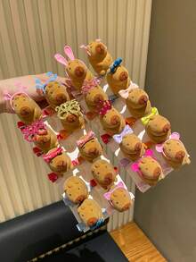 10pcs/Set Cute Capybara Spring Loaded Hair Clips, Suitable For Daily, Party And Side Bangs, Cartoon Hair Clips For Funny Gatherings, Gift For Photo Shooting, Live Streaming, Dates, Super Rejuvenating, Satisfying Daily Matching. Recommended Good Product!, Claw Clips - Kapibala - View 9