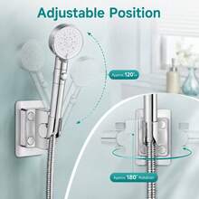 Giá đỡ vòi sen không cần khoan, gắn tường bằng keo dán, có thể điều chỉnh, làm bằng nhựa ABS, phụ kiện phòng tắm, giá đỡ vòi sen cầm tay. - nhiều màu - Xem 1