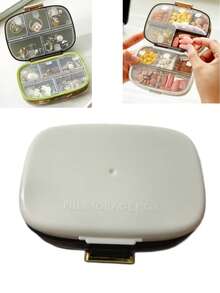 3-Layer Portable Storage Box, 10-Compartment Moisture-Proof Organizer For Pills, Jewelry And Small Items, Waterproof Sealed Lid Portable Pill Box, Suitable For Vitamins, Dietary Supplements And Various Small Accessories - Multicolor - View 10