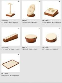 Oirlv Wooden Jewelry Tray Bracelet Ring Display Stand Set, Necklace Holder Jewelry Organizer Tray - Beige - Beige - View 5