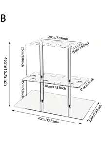 Giá trưng bày dạng tháp hình chữ nhật trong suốt bằng acrylic 2/3 tầng với 32 khe cắm, thích hợp cho các bữa tiệc, đám cưới, trường học và các lễ kỷ niệm. - trong suốt - Xem 13