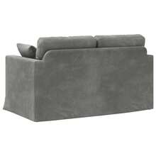 Divano  grigio scuro 138 x 78 x 80 cm in velluto - Grigio - Visualizzare 6