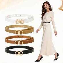 1/2/3/4pcs Minimalist Fashion Figure-8 Buckle Belts For Women, Elegant High-End Design For Dresses, Coats, Casual Daily Wear, Suitable As Gifts - Multicolor - View 15
