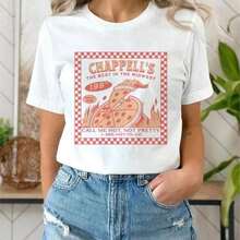COOL SUMMER Women's Short Sleeve Camisole With Letter And Nail Art Design, Cute And Charming, Fashionable Casual Clothing For Women, Summer Graphic Camisole, Breathable And Comfortable - 白色 20 - 查看 6