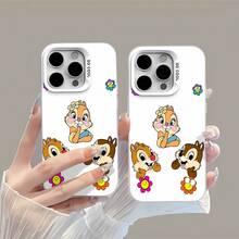 Tema floral colorido de Chip Dale Claricefunda de teléfono Fundas compatibles con ,Apple,VIVO,OPPO,,, y Honor.Fabricadas en silicona TPU,ofrecen protección contra golpes y caídas. - Blanco - Ver 3