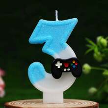 1pc Blue Video Game Shaped Birthday Candle, Children's Birthday Party Decor - Blue - View 13