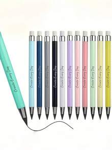 [Personalizado] 1/12 piezas Lápiz Eterno con Borrador - 12 Colores Lápiz de Escritura Infinita de Larga Duración, Sin Necesidad de Afilado Lápiz Permanente sin Tinta, Adecuado para Bocetos, Dibujo, Útiles Escolares, Esencial para la Vuelta a la Escuela Lápiz Eterno - Multicolor - Ver 11