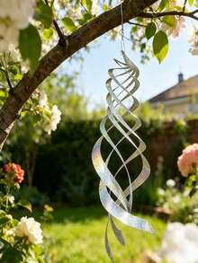 8pcs/Set Holographic Reflective Bird Repellent Spiral Deterrent, 360° Rotating Bird Scare Device, Suitable For Garden, Patio, Farm, Orchard Outdoor Decoration, Prevent Birds From Approaching - A - View 7