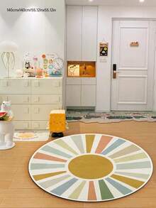 1pc High-Quality Velvet Baby Room Decor Carpet, Children's Area Rug, Soft Playroom Mat, Machine Washable, Multiple Sizes Available, Sports Themed Decorative Carpet - Multicolor - View 1