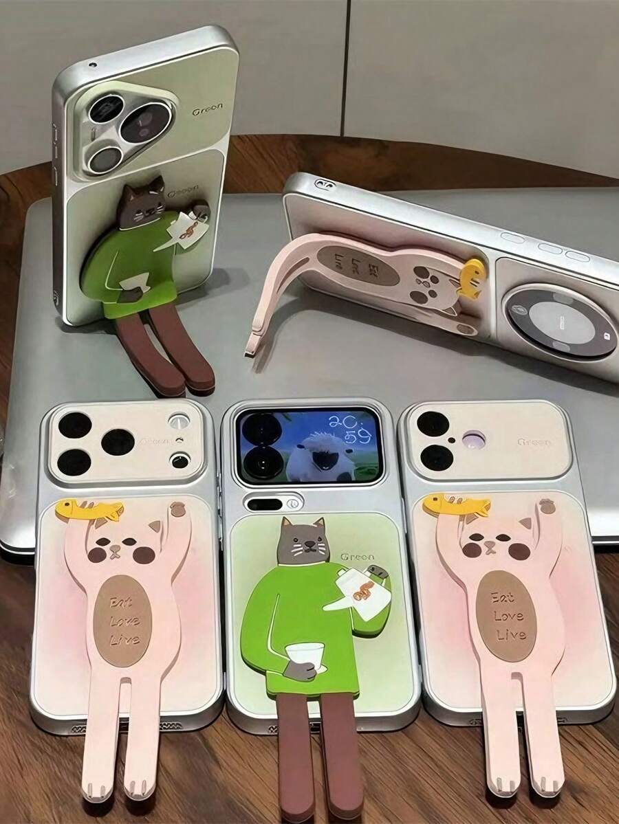 1 chiếc ốp lưng điện thoại hình mèo câu cá đôi, tương thích với iPhone 17 Pro Max, Apple 16 X 200, Mate 80, Magic 8K 70, 17P 80, Find X 9, Nova 14, Reno 13, Y 500 - Nhiều màu - Xem 1