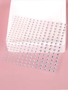 3件/1件多規格組合裝，2mm/3mm/4mm自黏式水鑽貼紙，銀白色亮面仿珠寶水晶鑽石，DIY、嘉年華、情人節、萬聖節、聖誕禮物、母親節、派對、音樂節，臉部、頭髮和指甲裝飾，水鑽貼紙 - 白色 - 查看 5
