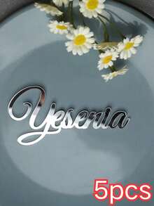 1/3/5pcs Customized Name Acrylic Cake Topper, Cake Decoration Sign, Birthday Cake Topper, Name Plate, Table Name Card, Gold Cake Topper, Personalized Cake Topper, Personalized Acrylic Mirror Cake Topper, Cake Name Topper, Decoration Sign, Cake Name Decoration Sign, Wedding Table Card, Elegant Cursive - Multicolor - View 35