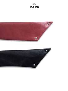1Pc Men Women PU Leather Tie Bordeaux Red Business Daily Fashion Accessory - Red - View 2