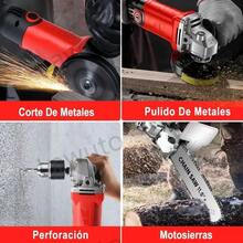 2200W 3-In-1 Angle Grinder With Drill And Chainsaw Attachment, Orange - 查看 7