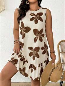 Lounesse Vestido casual de talla sin mangas a rayas - Multicolor - Ver 5