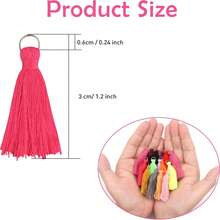 30/50/100pcs 3.5cm Multi-Color Mini Tassel With Metal Ring, Small Handmade Tassel Earrings, Jewelry Making, Keychain, Bag Pendant DIY Accessories - Small Cotton Tassels With Loops - View 3