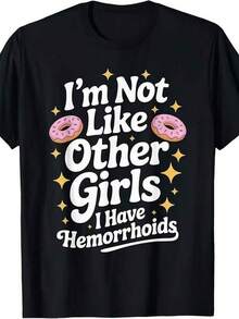 Inappropriate Adult Humor T-Shirt About Hemorrhoids - Black - View 11