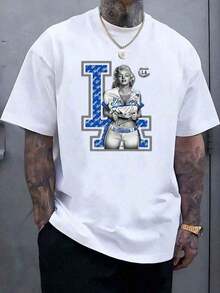 Camiseta de béisbol de los Dodgers, 100% algodón, para hombre, Los Angeles Dodgers, ropa para fanáticos, camisetas gráficas para hombre, mujer, unisex, ropa para fanáticos de los Dodgers, mercancía de equipo deportivo, estilo béisbol, camisa casual para hombre, diseño deportivo para verano, ropa urbana, para fanáticos del béisbol, camisetas unisex de manga corta, estampado con el logo de los Dodgers de Los Angeles, camiseta 100% algodón con estampado digital. - Blanco - Ver 6