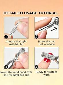 1PC Mandril para Banda de Lixamento de Arte de Unhas, Cabeça de Retificação em Titânio Prateada/Dourada/Colorida, Ferramenta de Esfoliação para Manicure e Pedicure, para Remoção de Unhas e Remoção de Pele Morta - Multicolorido - Ver 6