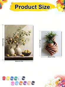 Bộ 1/3/6 tấm tranh vẽ số hóa dầu DIY tĩnh vật bình hoa nhiều mẫu, tranh vẽ theo số phù hợp cho người lớn và người mới bắt đầu, không khung, đồ thủ công trang trí nhà cho người lớn, quà tặng lễ hội - Bộ - Xem 2