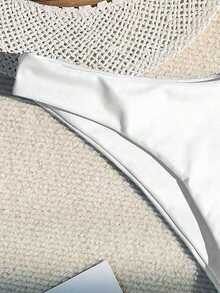 Braguita de bikini de corte alto Swim Basics Summer Beach - Blanco - Ver 4