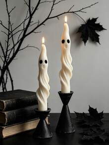 1 Stück Halloween langer Streifen Geist Silikon Kerzenform, 3D süße Geistform, leicht zu entformen wiederverwendbare Silikonform für DIY Aromatherapie Kerzen Gips Epoxidharz Ornamente Heimparty Dekoration - A - Übersicht 2