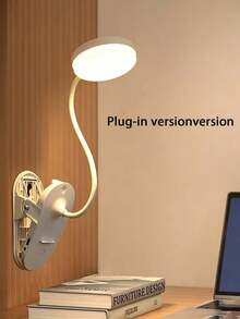 1pc LED Multi-Function 3-Color Desk Lamp, Plug-In/Rechargeable (800mAh Battery) Options, USB Clip-On Eye-Care Study Night Light, 360° Rotatable Reading Lamp, Suitable For Student Dorm, Bedroom, Classroom, Living Room, Bedside, Portable Desk Lamp - Clip-on Round Table Lamp - View 13