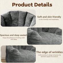 Ergonomic, Round Beanbag With Full Body Adaptation For Versatile Comfort And Relaxation At Home. - Grey - View 6