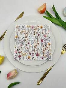 20 lembar Serbet Kertas Motif Kupu-kupu & Bunga Musim Semi Warna Campuran, Cocok untuk Makan, Memanggang, Pesta Liburan, dan Dekorasi Pernikahan, Serbet Dua Lapis Sekali Pakai dengan Motif Bunga Kecil, Serbet Pesta, Dekorasi Meja Perjamuan di Rumah - Serbet bercetak - View 14