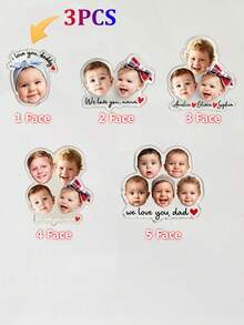 1/3/5pcs Customizable Photo Acrylic Magnets, Personalized Photo And Text Magnets, Baby Photo Gift, Family Keepsake For Refrigerator, Storage Cabinet, Toolbox Or Magnetic Board, Save The Date Magnets - Multi-color (acrylic Version) - View 14