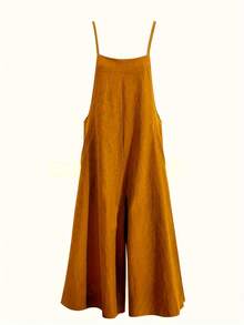 Solid Color Jumpsuit - Ginger Color - View 2